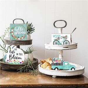 easter decorations indoor Kitchen Spring Mini Spring Decor Signs Flat Fresh